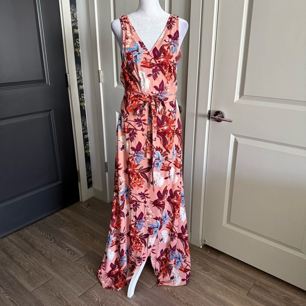 & Other Stories Sleeveless Multicolored Floral Maxi Wrap Dress Size 12